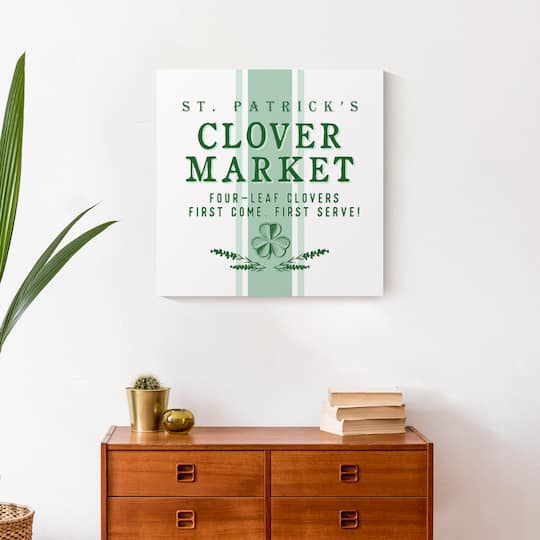 St. Patrick's Clover Market Canvas Wall Art